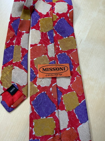 Cravatta Missoni vintage quadri astratti