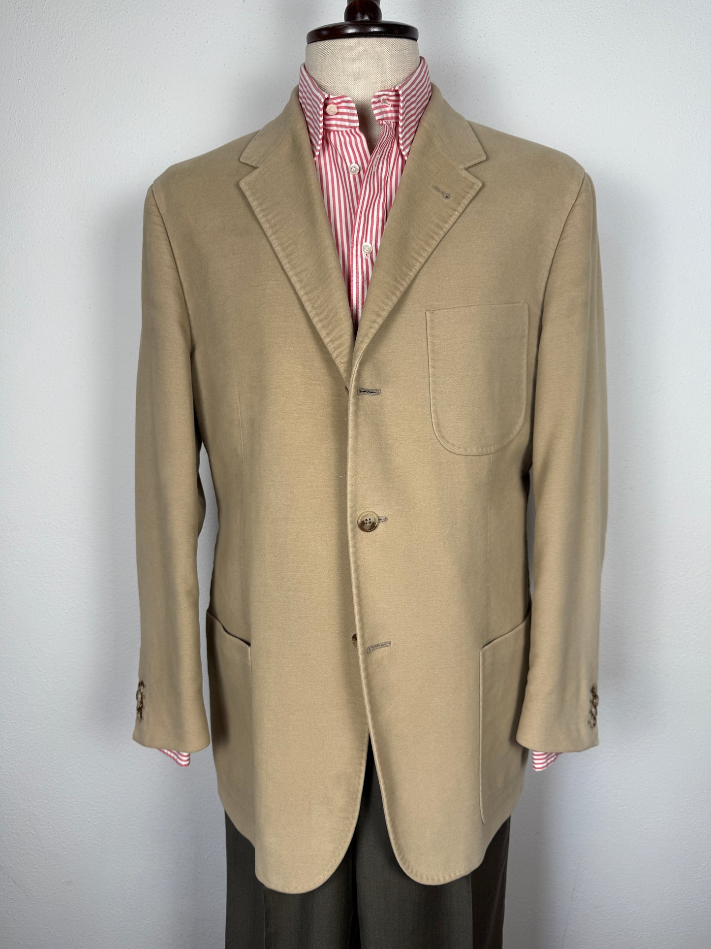 Giacca Corneliani in velluto liscio beige - tg. 54
