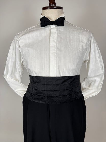 Camicia da sera cotone operato a righe collo diplomatico - M collo 40