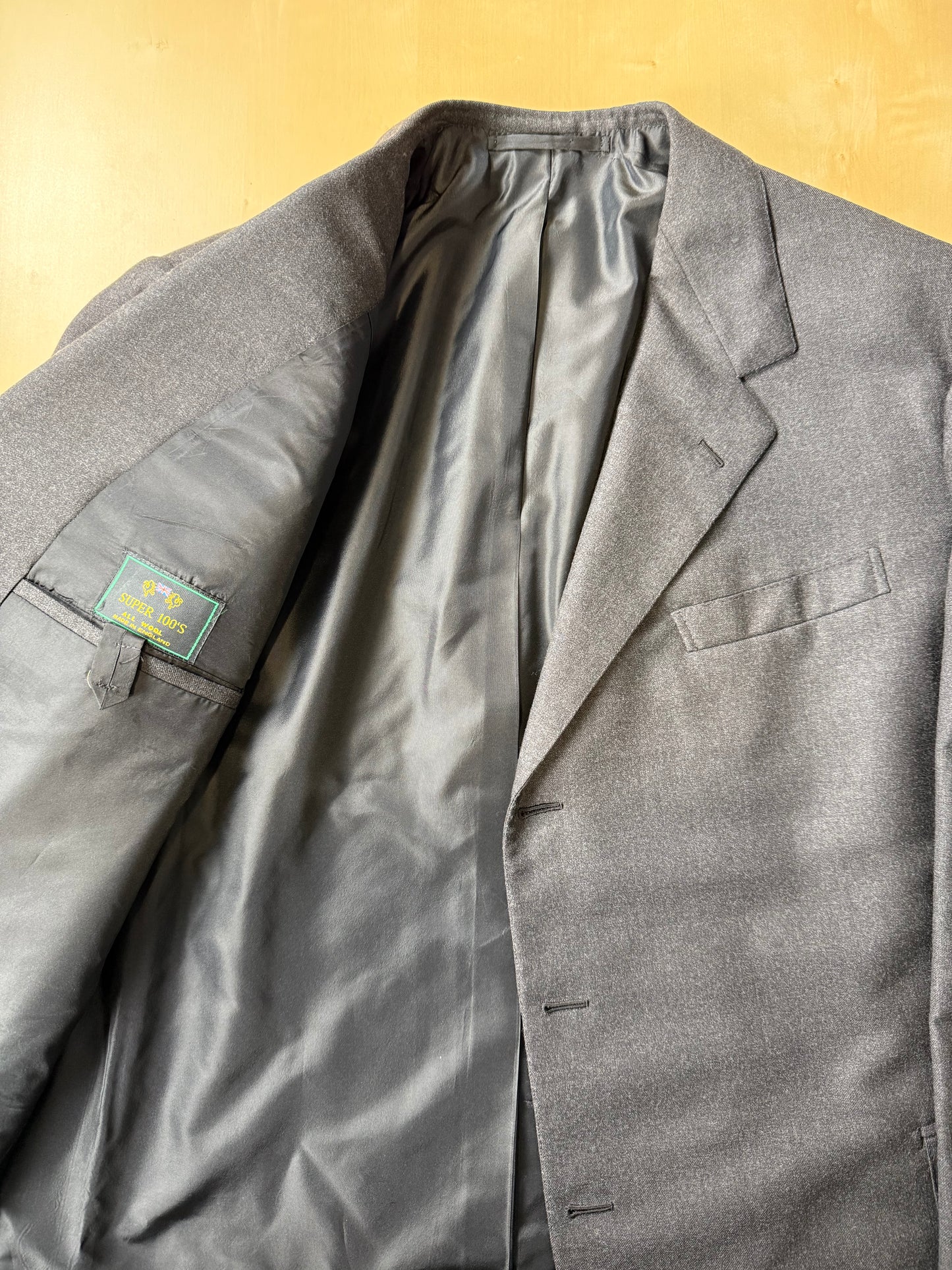 Completo sartoriale flanella inglese grigio antracite - tg. 62 corta drop 0