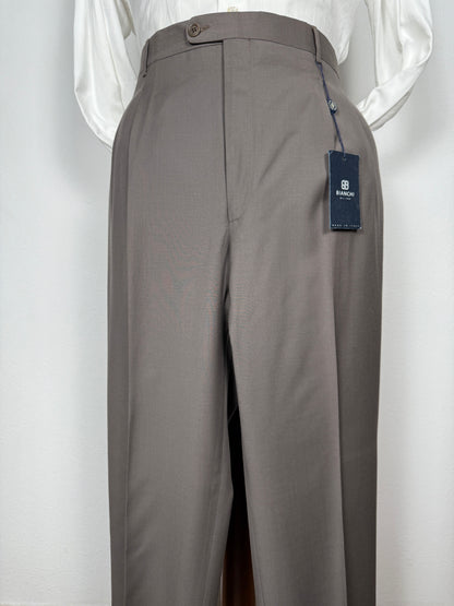 Pantalone in fresco lana anni ‘90 grigio-cachi (NOS) - tg. 58