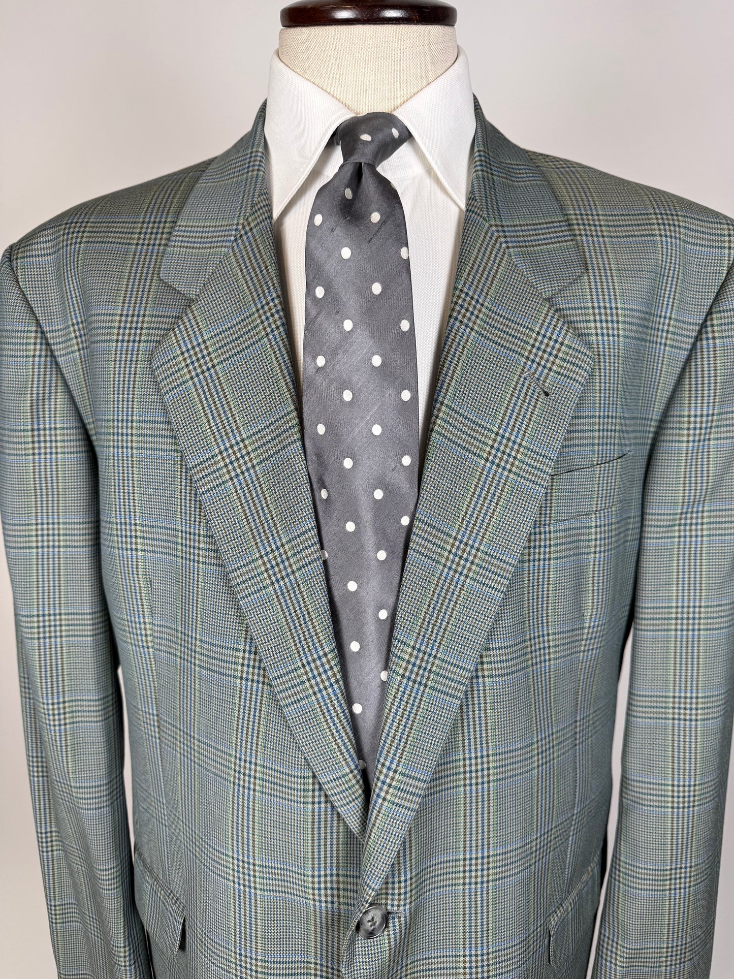 Giacca anni ‘80 fresco lana Galles verde salvia - tg. 58