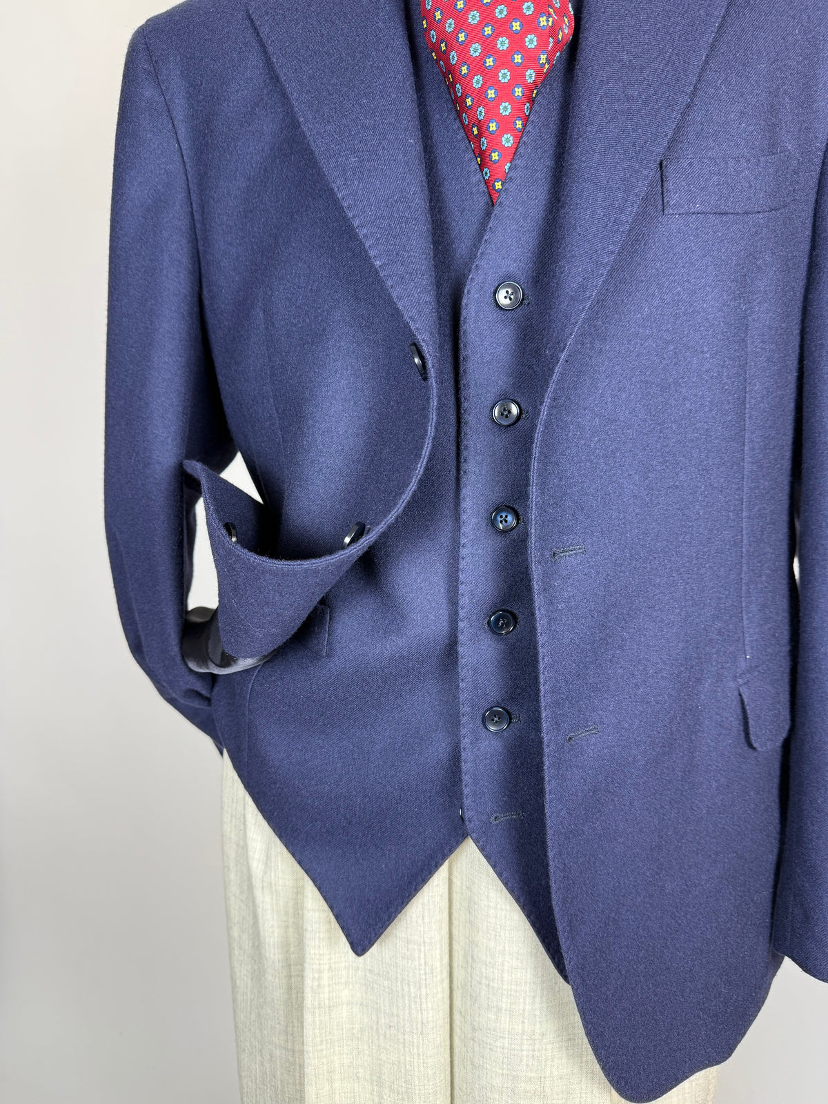 Giacca + panciotto De Paz flanella blu - tg. 54/56