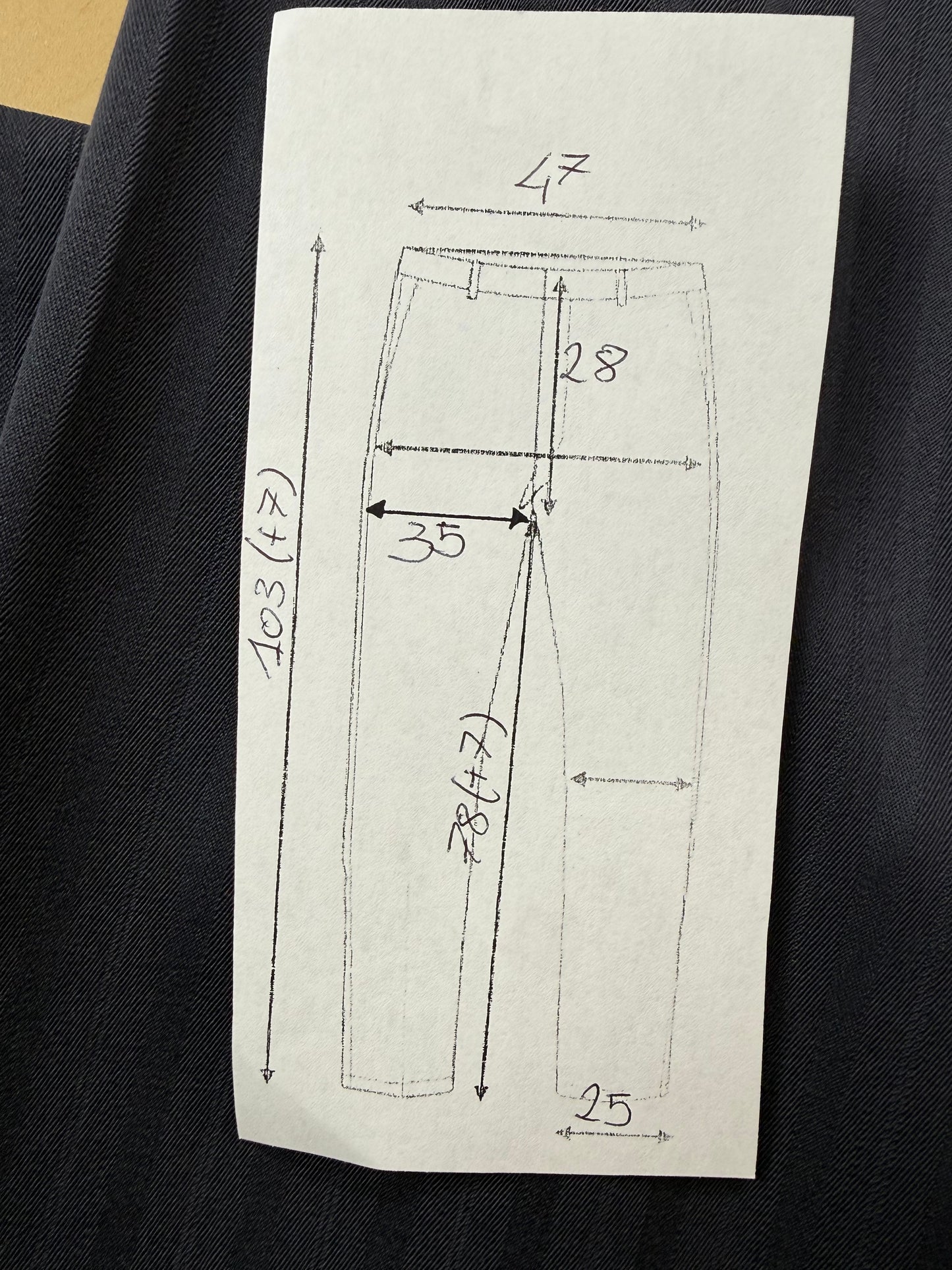 Pantaloni anni ‘80 lana pettinata trama spigata - tg. 52