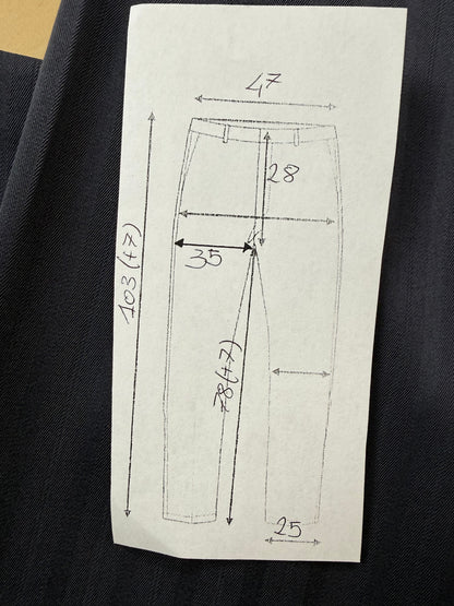 Pantaloni anni ‘80 lana pettinata trama spigata - tg. 52