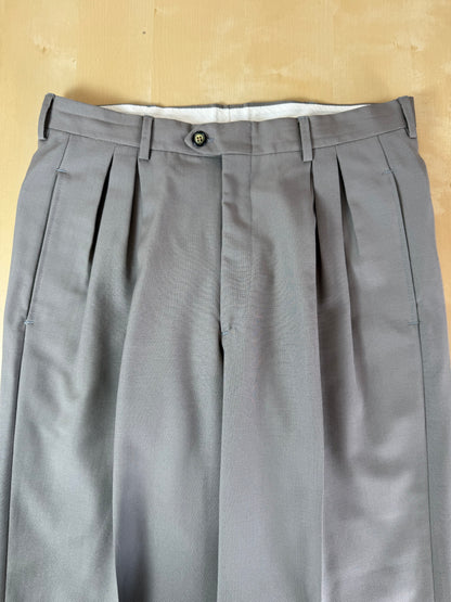 Pantaloni anni '80 fresco lana verde salvia 3 pinces - tg. 46