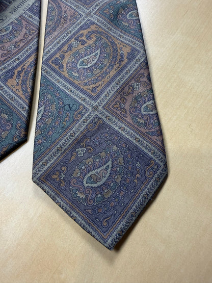Cravatta Valentino shantung paisley geometrico lilla