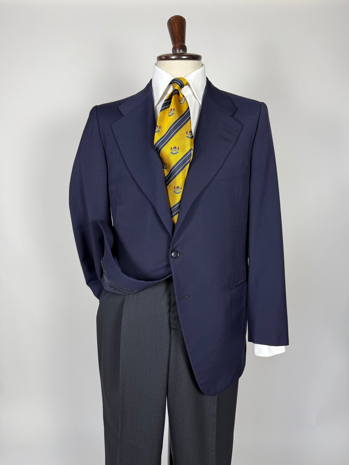 Giacca anni '60/'70 lana-terital blu - tg. 50/52