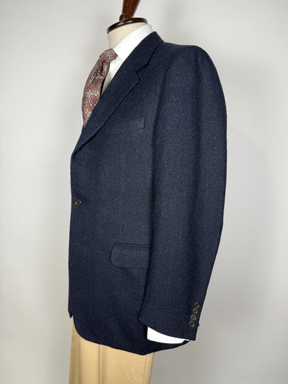 Giacca Canali in lana e seta blu occhio di pernice - tg. 50