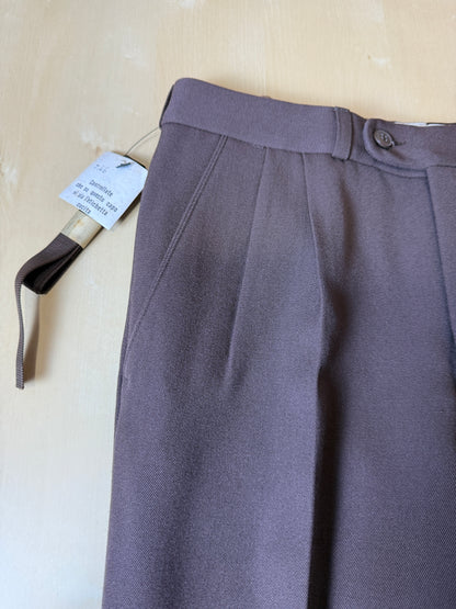 Pantaloni anni ‘80 in twill di lana color cioccolato (NOS) - tg. 44