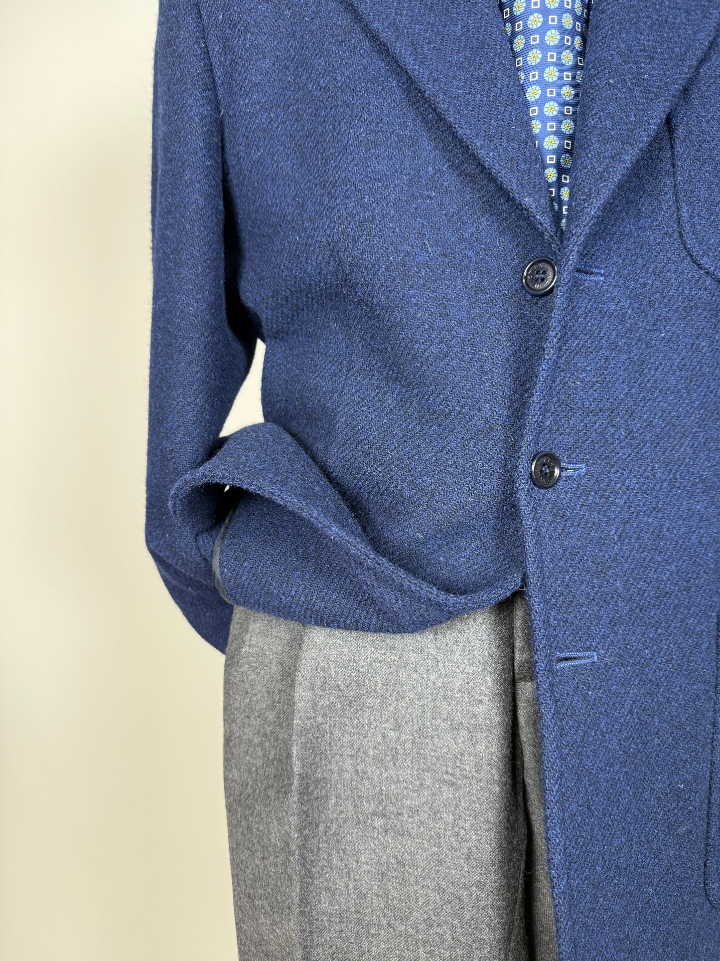 Giacca Etro tweed blu china - tg. 52