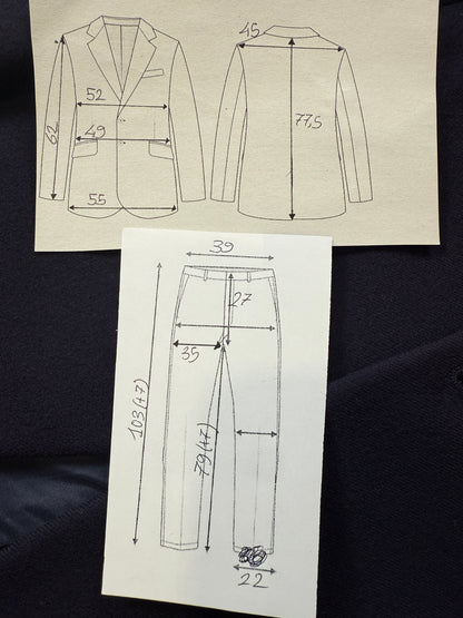 Completo anni ‘60 flanella blu - tg. 46