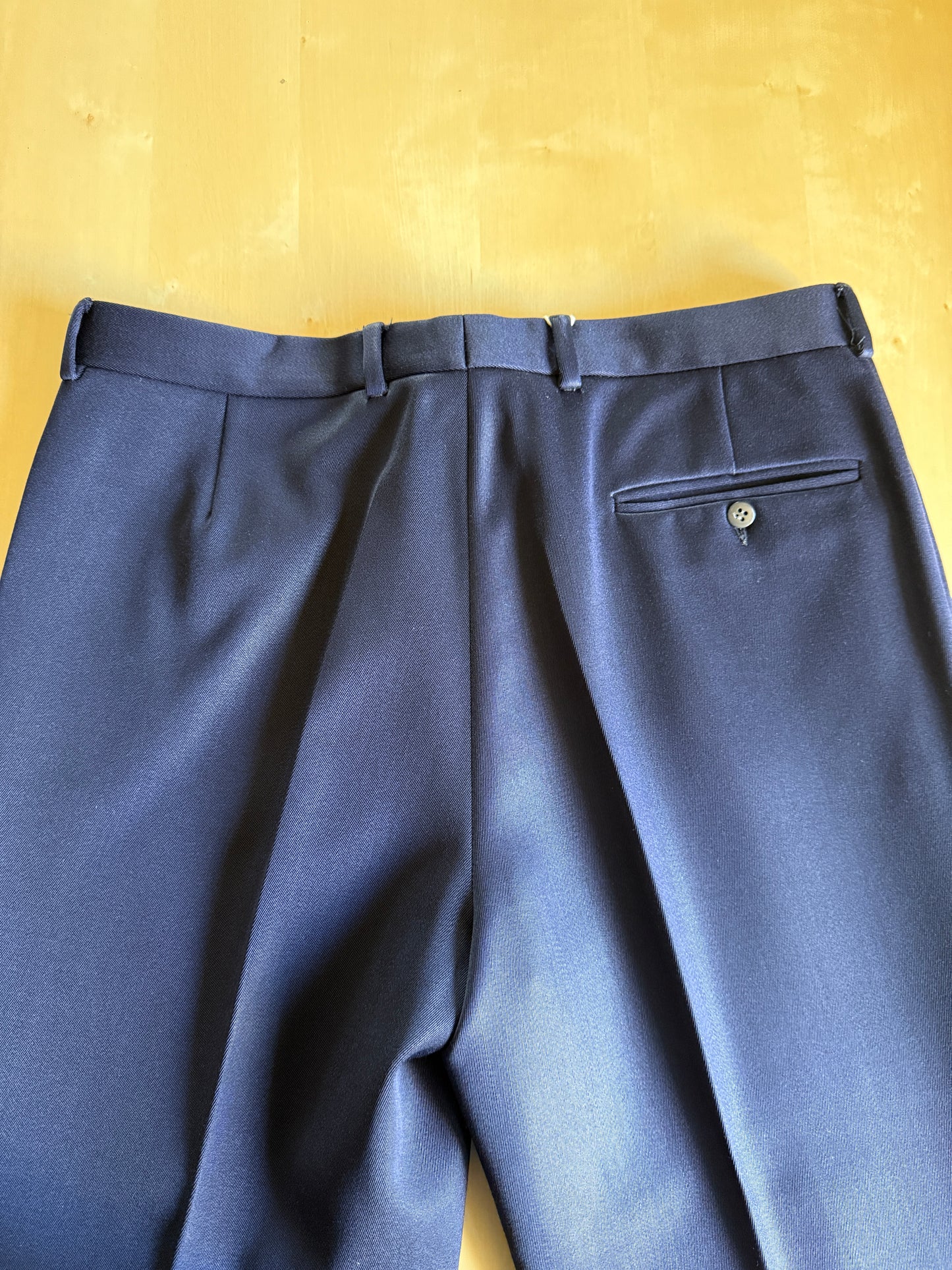 Pantaloni anni ‘70 in twill pettinato blu navy - tg. 50/52
