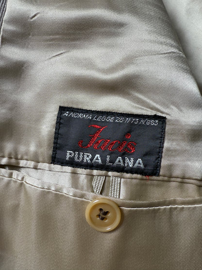 Cappotto doppiopetto anni ‘70 in twill di lana color avorio - tg. 46-48