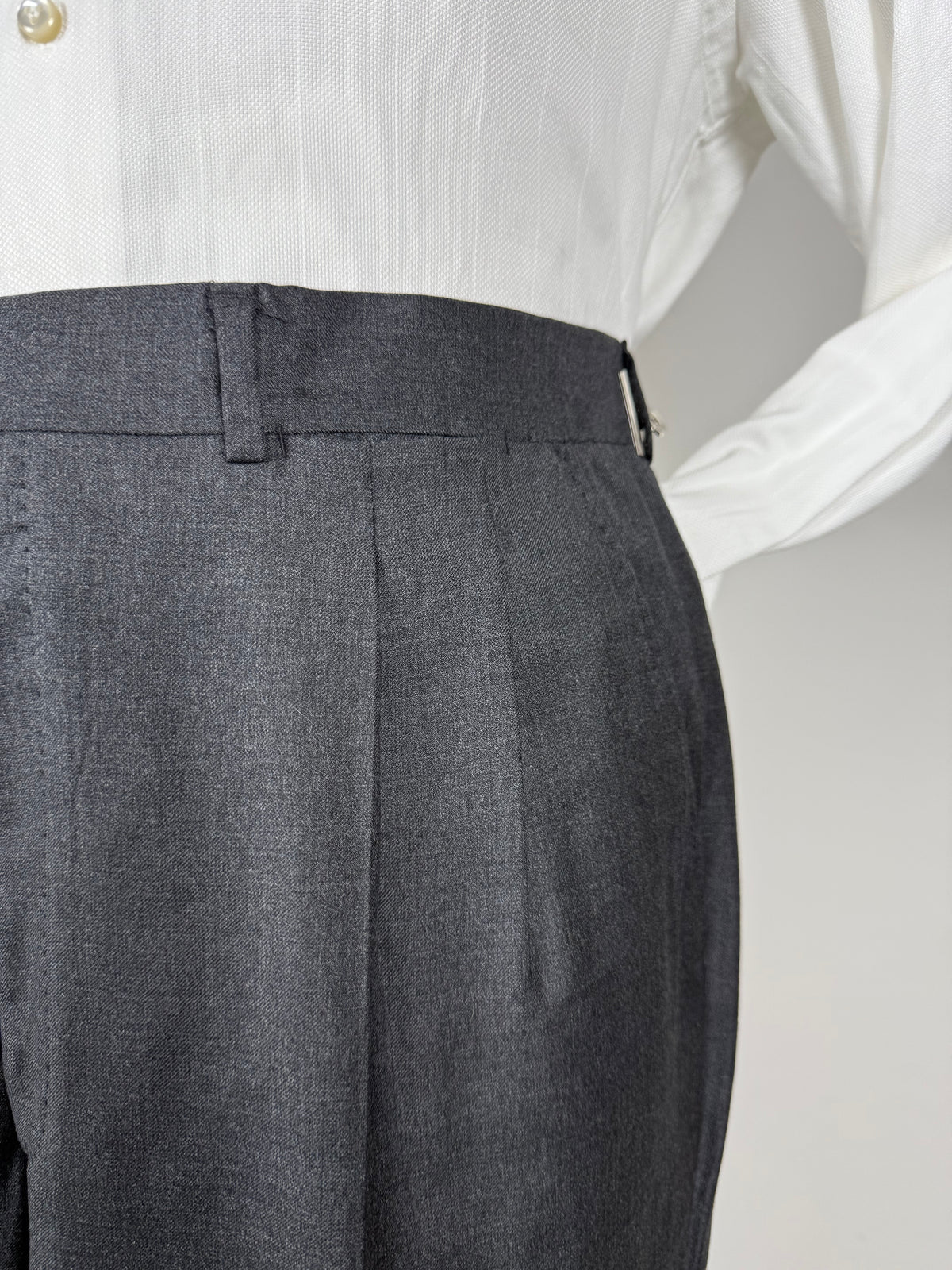 Pantaloni anni '80 flanella pettinata antracite - tg. 48/50