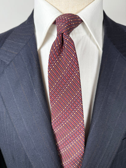 Cravatta Yves Saint Laurent fantasia geometrica vinaccia