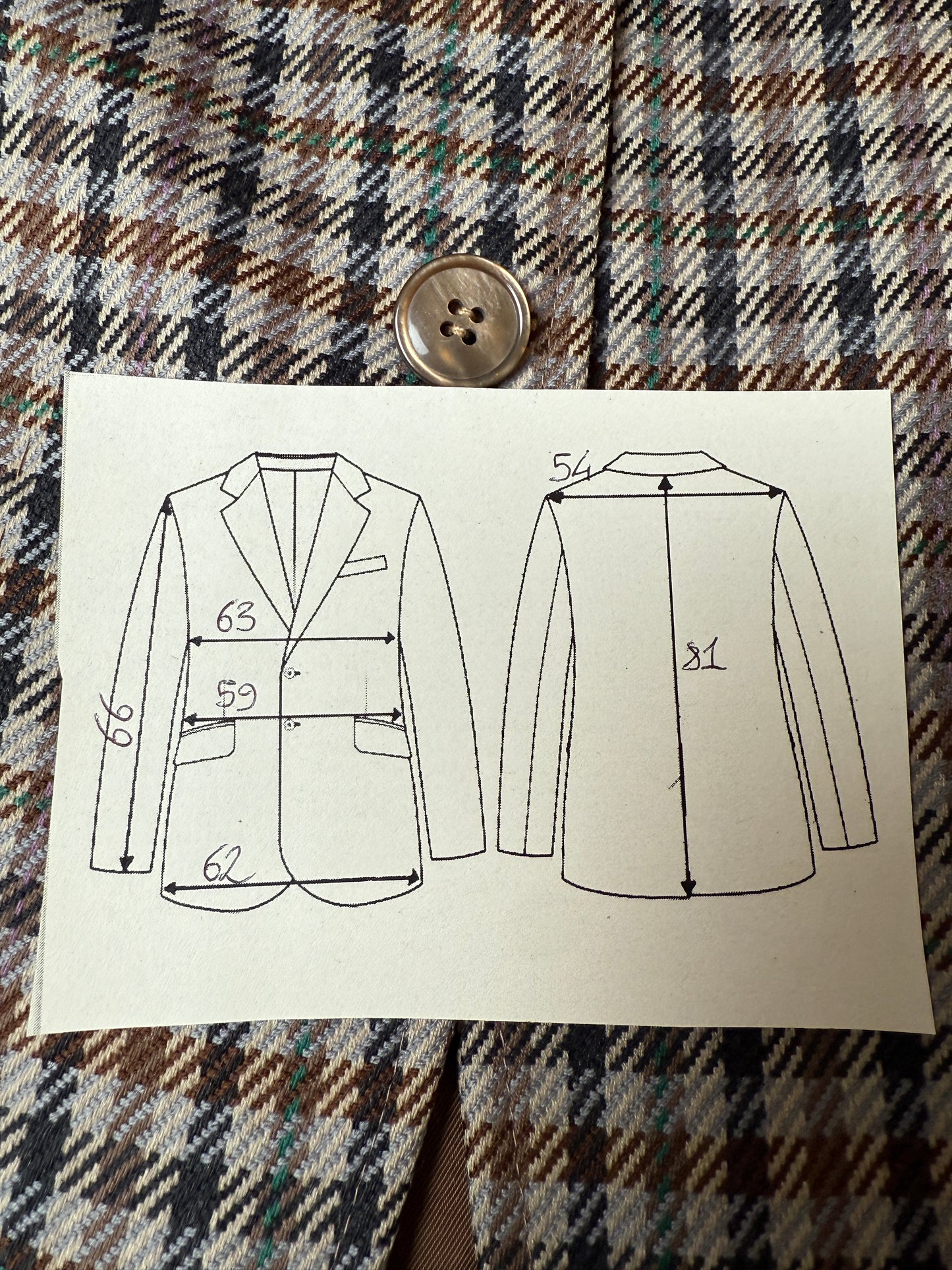 Giacca anni ‘70/‘80 quadri check - tg. 58