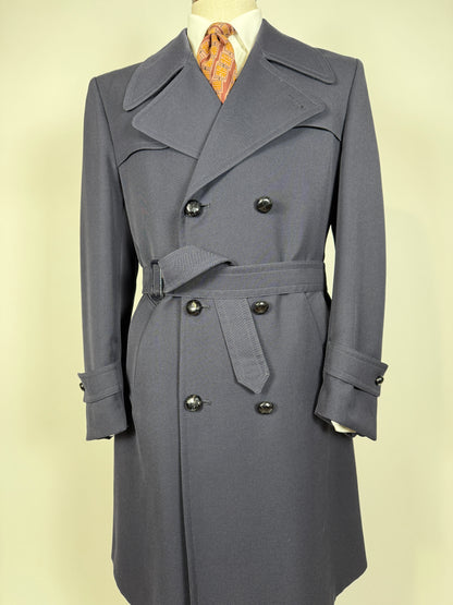 Cappotto/trench anni ‘70 in twill di lana - tg. 48-50
