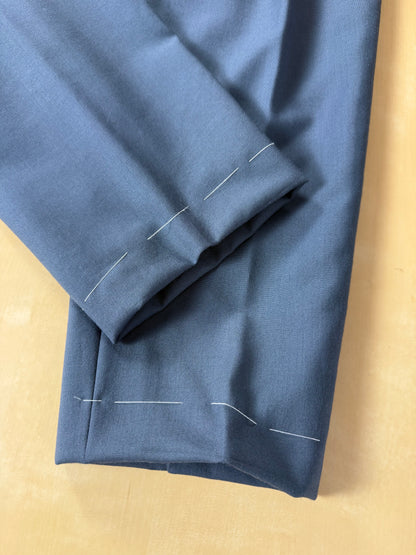 Pantaloni fresco lana verde petrolio 3 pinces anni '80 - tg. 48