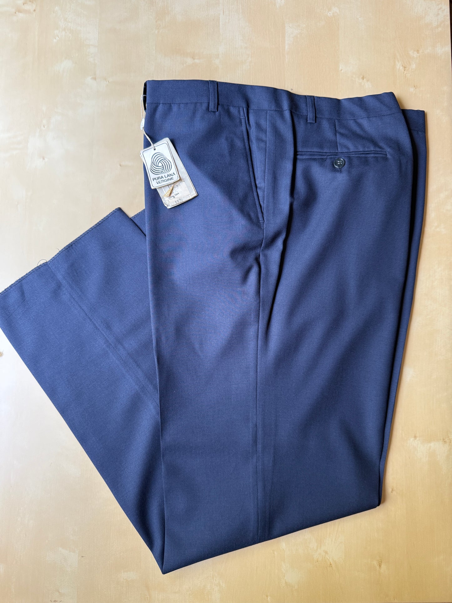 Pantalone anni ‘90 in fresco lana blu (NOS) - tg. 58/60