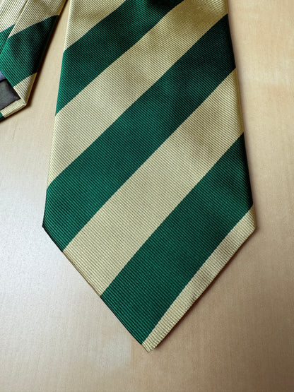 Cravatta regimental verde e oro