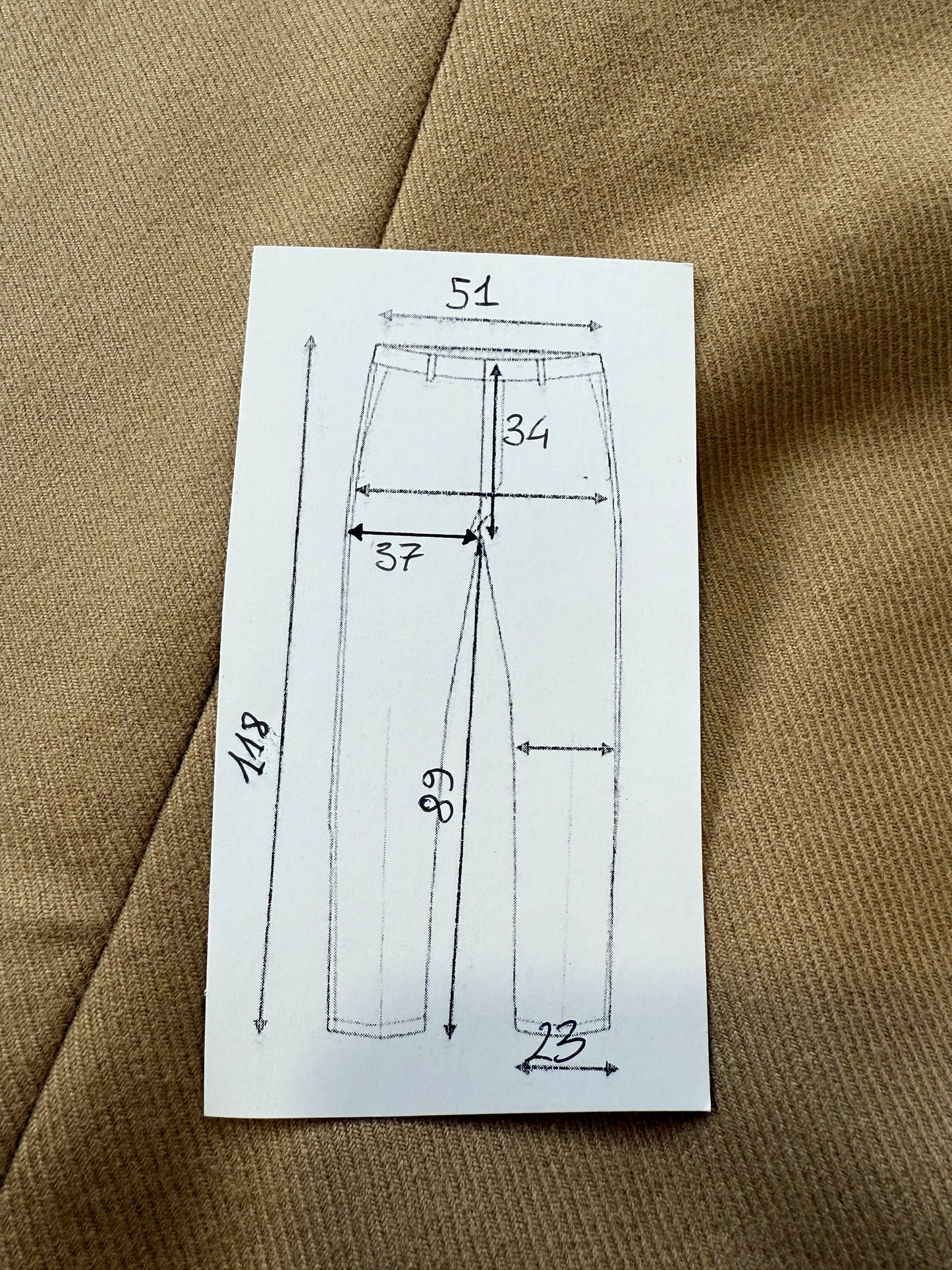 Pantalone sartoriale in cavalry twill anni ‘70 (nuovo) - tg. 56