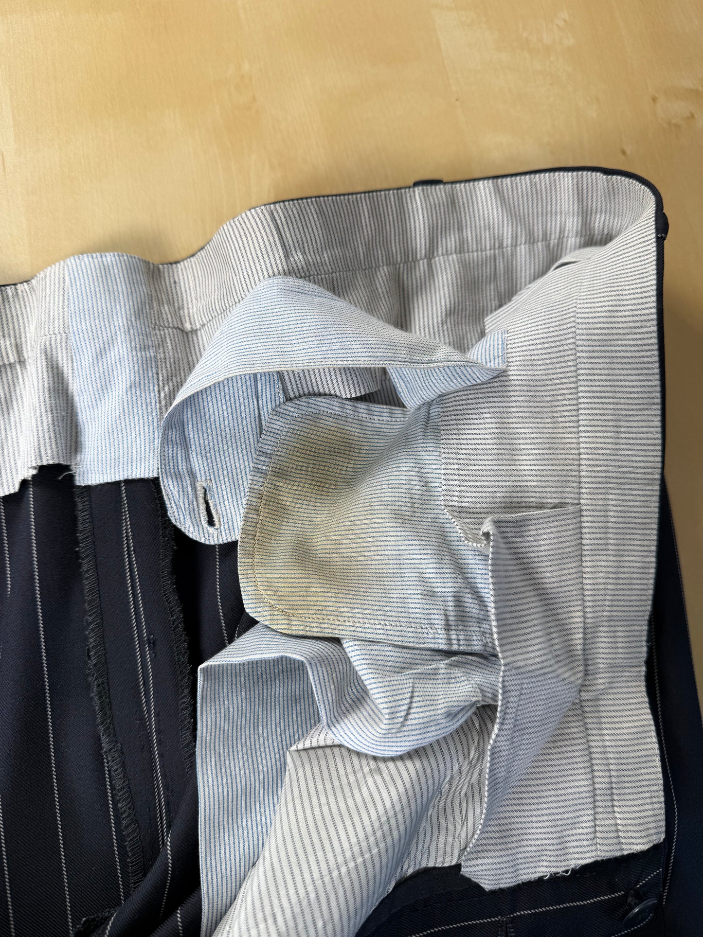Completo sartoriale flanella pettinata blu gessato - tg. 56 drop 0-2