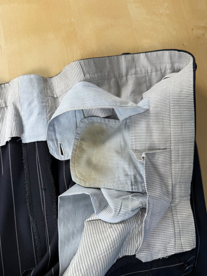 Completo sartoriale flanella pettinata blu gessato - tg. 56 drop 0-2