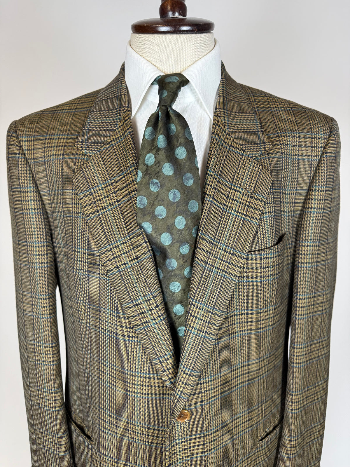 Giacca Valentino anni '80 principe di Galles verde - tg. 52