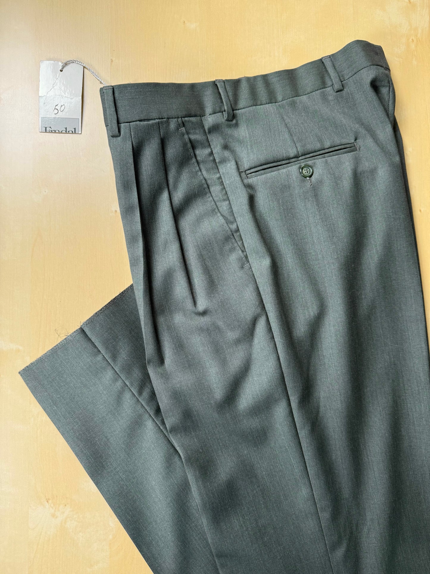 Pantaloni fresco lana verde scuro anni '80 (NOS) - tg. 48/50