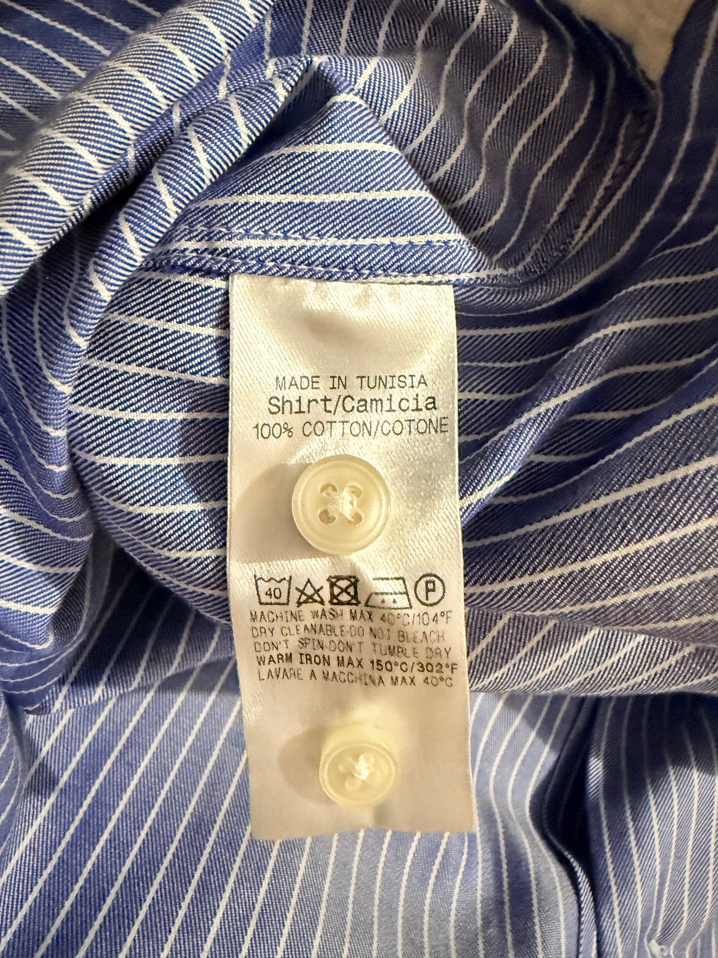 Camicia Ermenegildo Zegna Gritti blu riga in twill ritorto - L collo 42