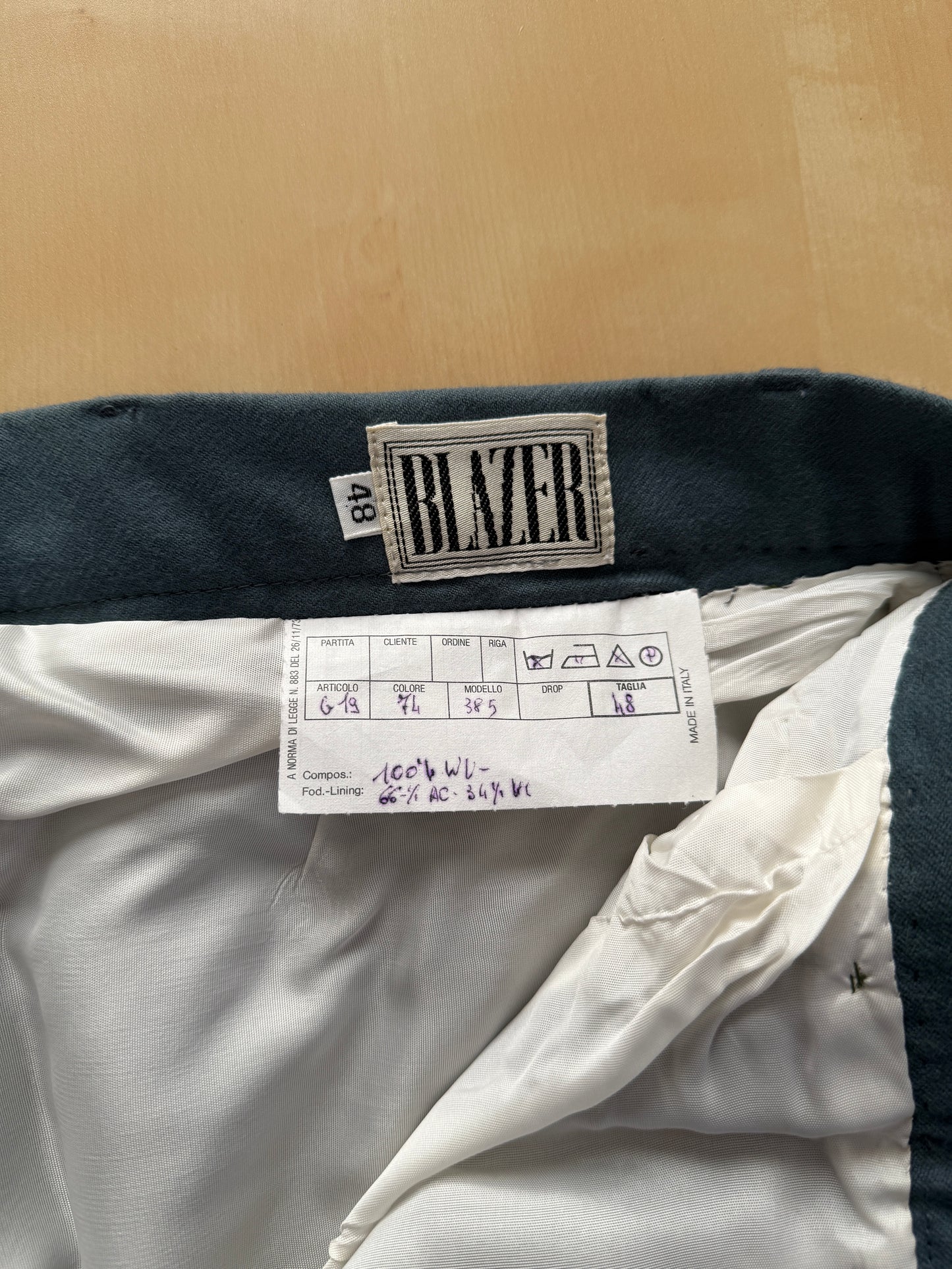 Pantaloni anni ‘80 flanella verde petrolio (NOS) - tg. 48