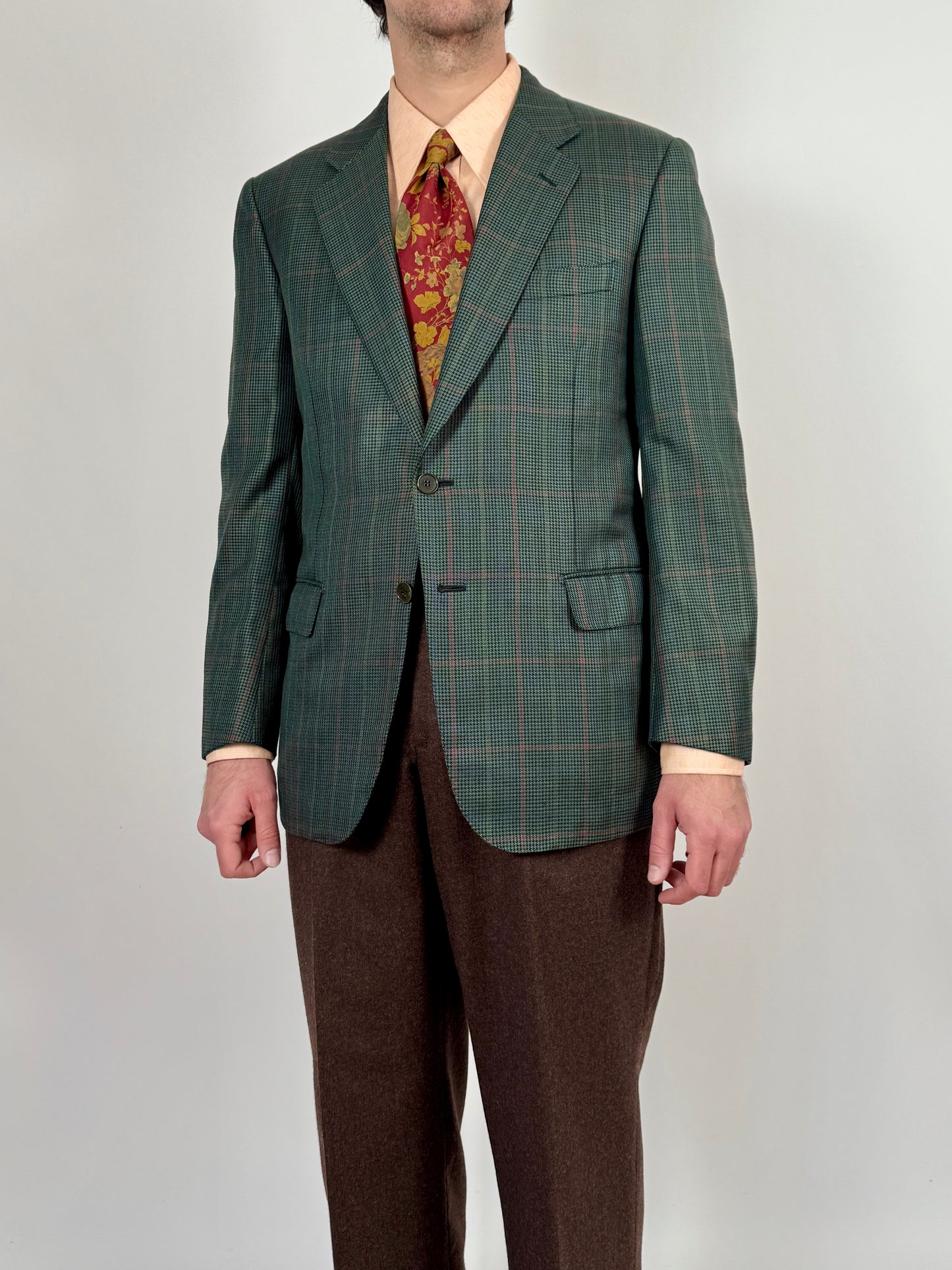 Giacca made-to-measure flanella pettinata pied-de-poule finestrato - tg. 50