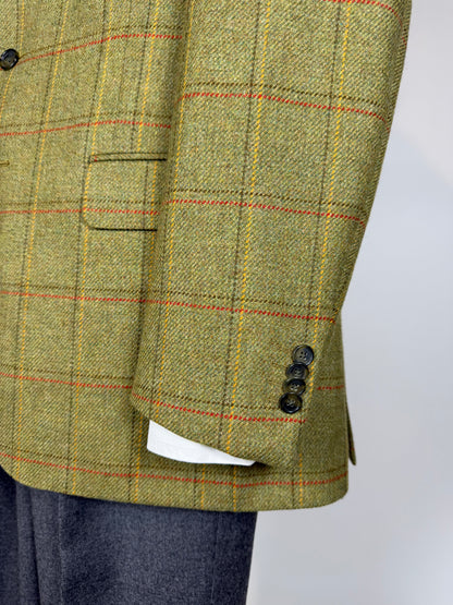 Giacca De Paz tweed verde cachi finestrato - tg. 52