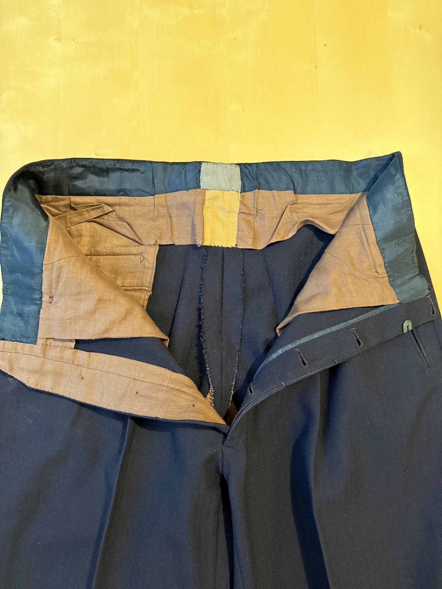 Completo doppiopetto sartoriale anni ‘40/‘50 blu spinato - tg. 46/48