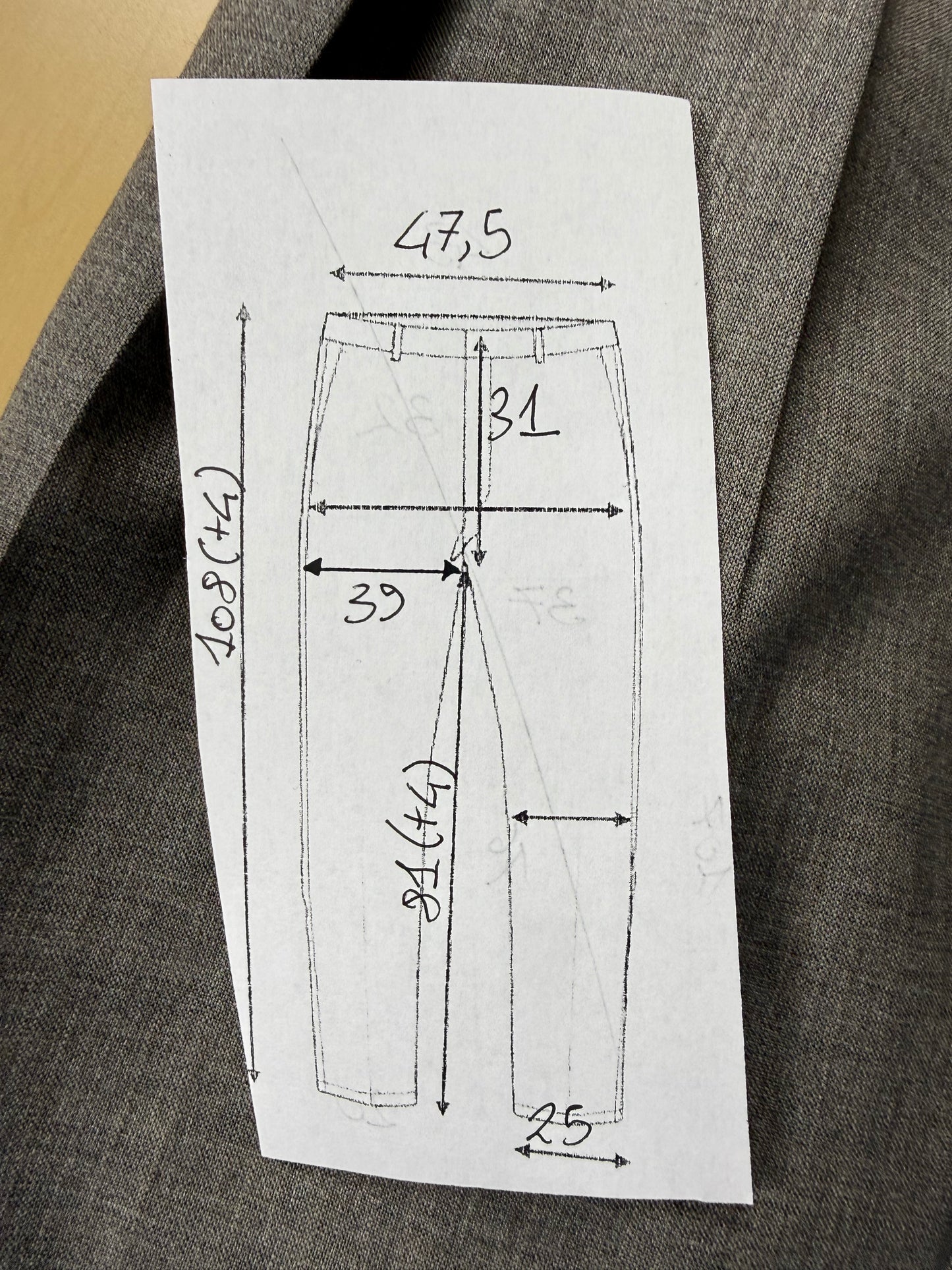 Pantaloni fresco lana grigio medio anni '80 - tg. 52/54