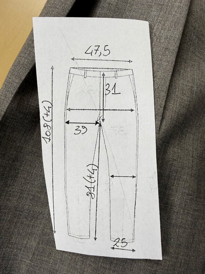 Pantaloni fresco lana grigio medio anni '80 - tg. 52/54