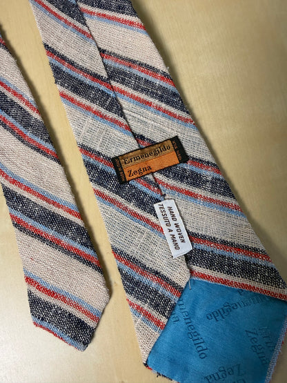 Cravatta Ermenegildo Zegna seta grezza righe