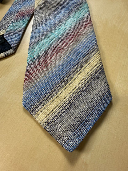 Cravatta Missoni lino e seta righe sfumate