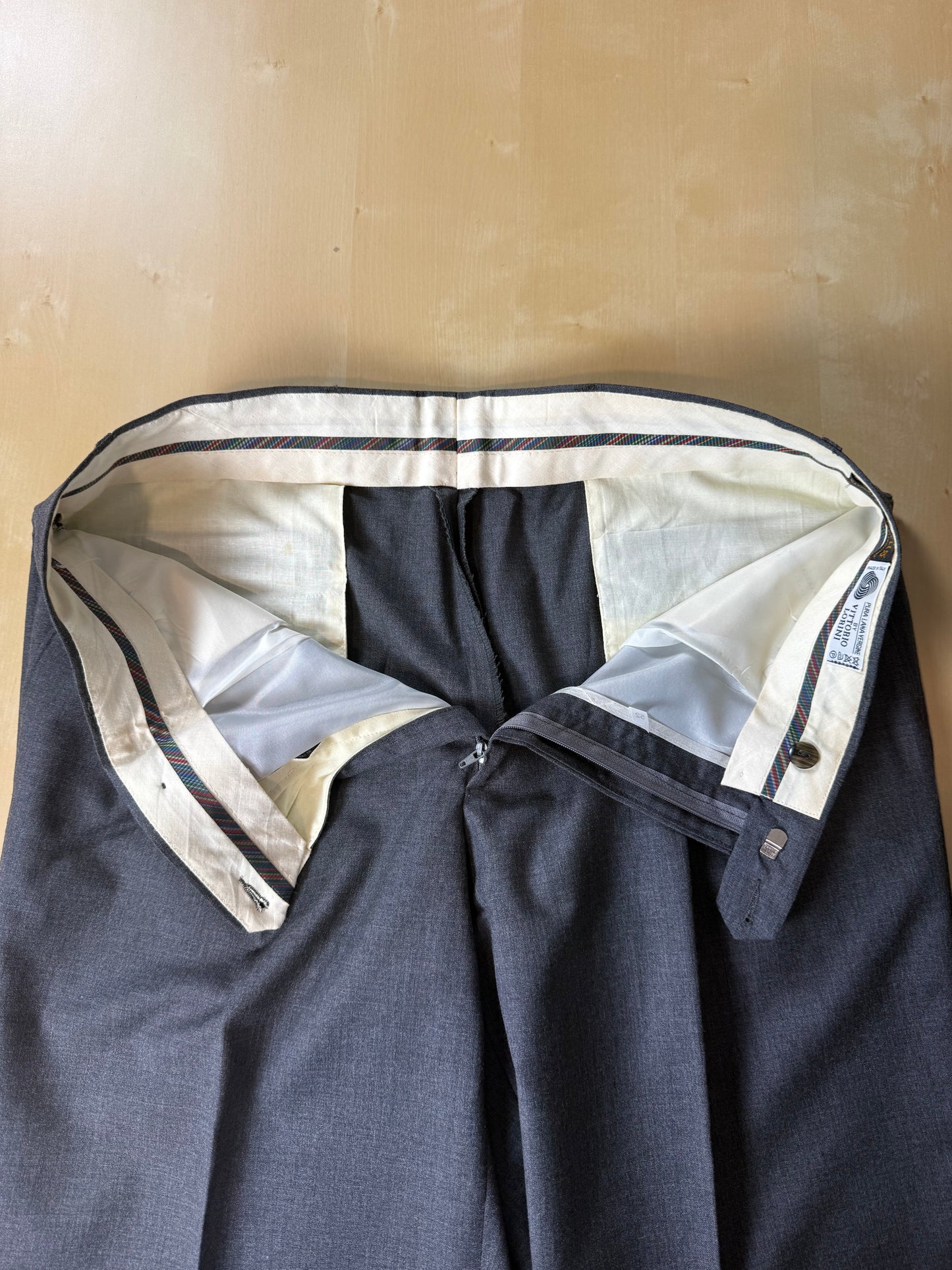 Pantaloni fresco lana grigio antracite anni '80 - tg. 52
