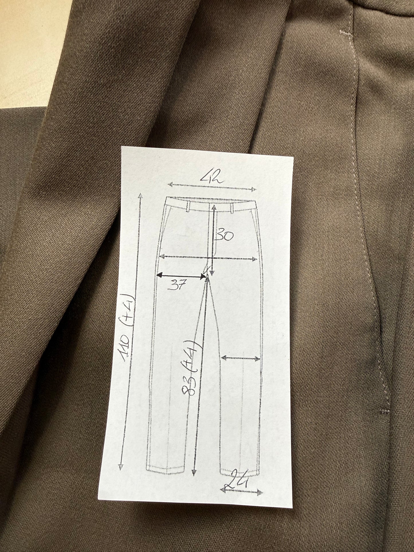Pantaloni lana pettinata verde cachi - tg. 48