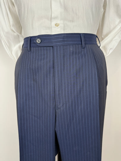 Completo Canali lana pettinata blu gessato - tg. 54