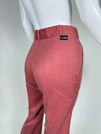 Jeans Rifle anni '70 rosa corallo a zampa (NOS) - tg. 36/38 (XXS)