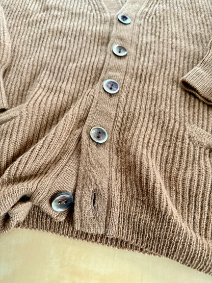 Cardigan costa inglese 100% cammello - M/L