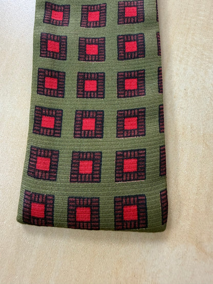 Papillon vintage verde quadri rossi