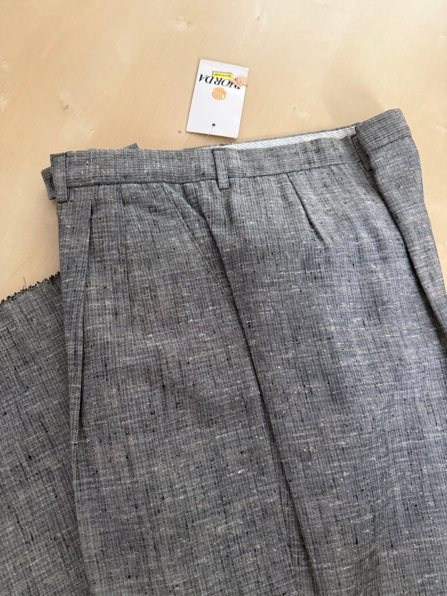 Pantaloni anni '80 misto lino e rayon (NOS) - tg. 48