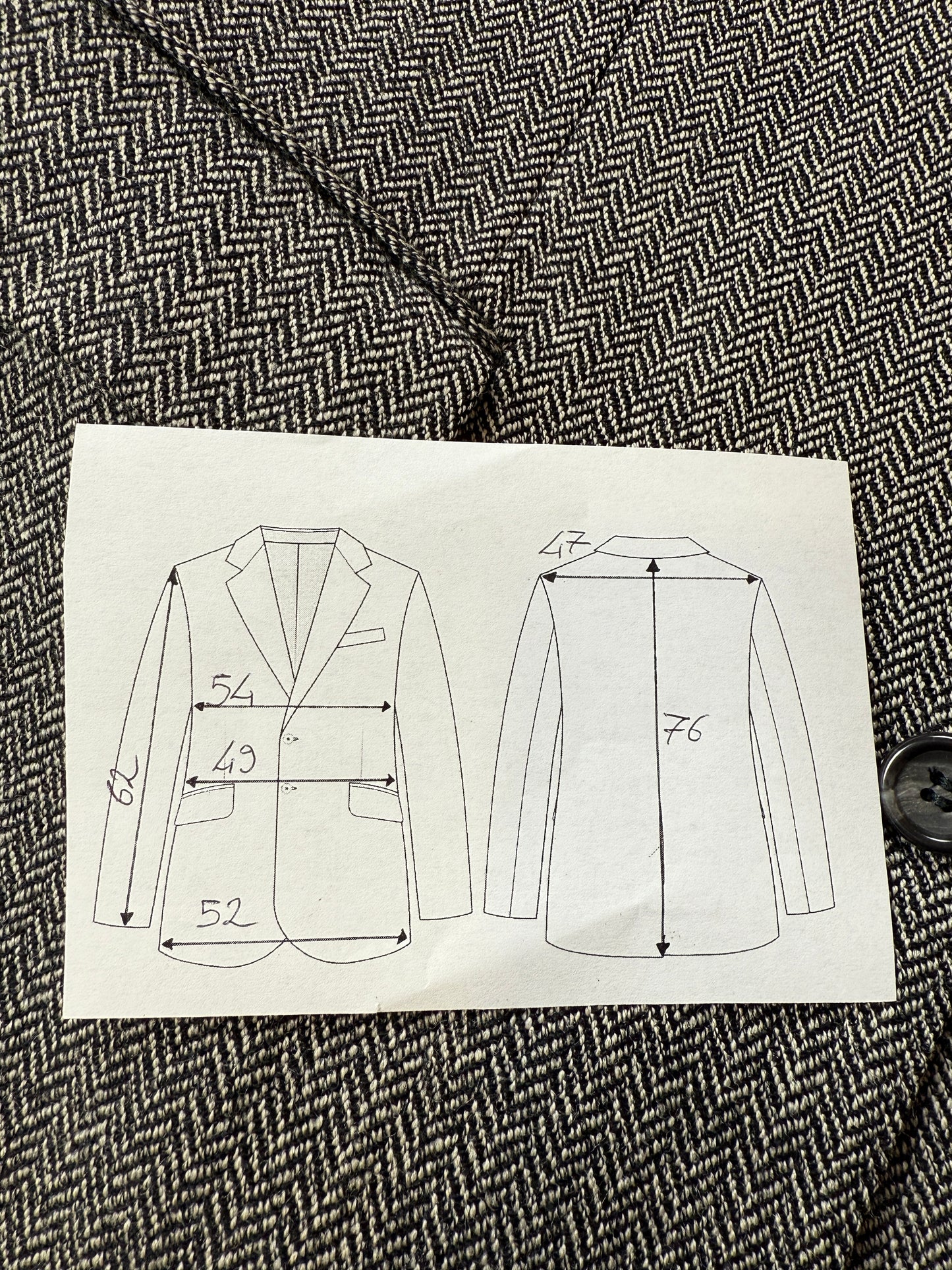 Giacca anni ‘90 herringbone grigio - tg. 48