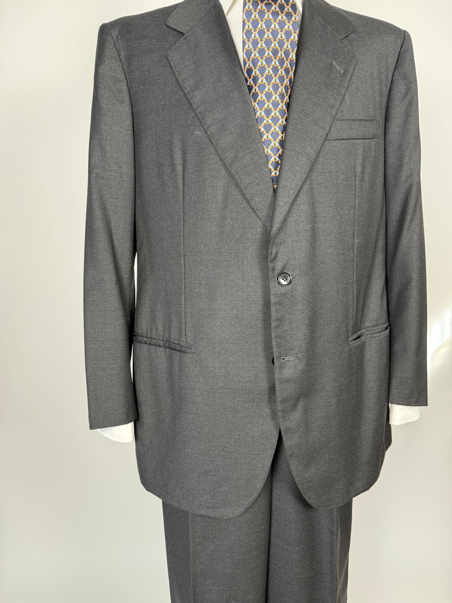 Completo sartoriale flanella pettinata grigio antracite - tg. 52/54, drop basso