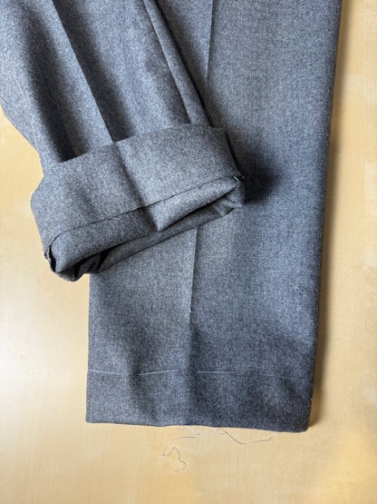 Pantaloni anni ‘90 flanella grigia con tasche alla carrettiera (NOS) - tg. 48