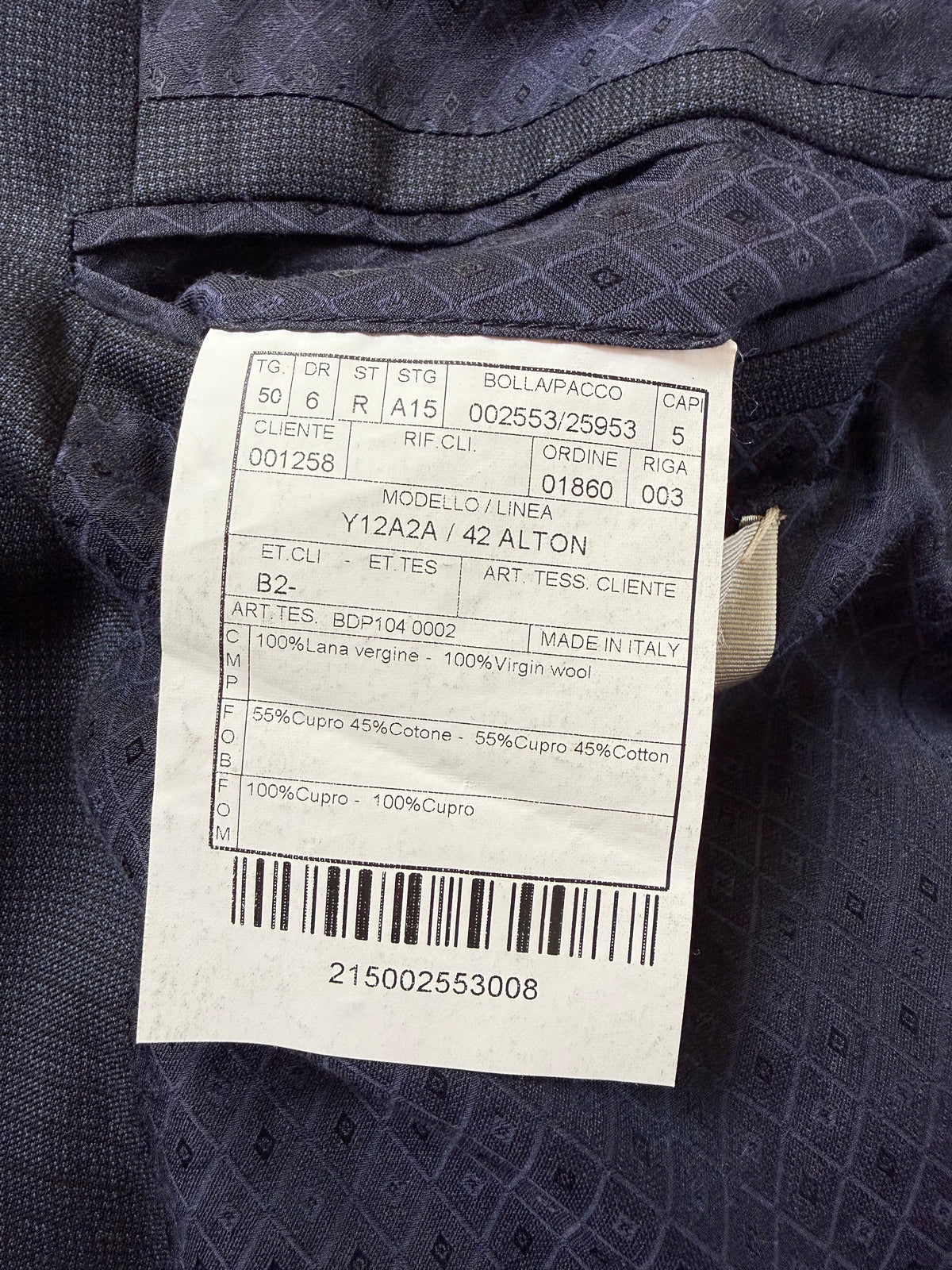 Giacca Boglioli flanella blu micro quadretti - tg. 46/48